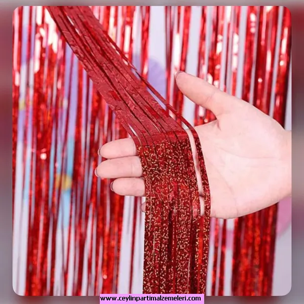 Simli Bordo Duvar Püskülü